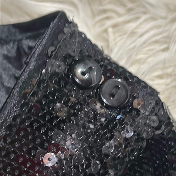 Forever Twenty One Women’s Black Sequin Mini Skirt size Medium - Picture 5 of 7